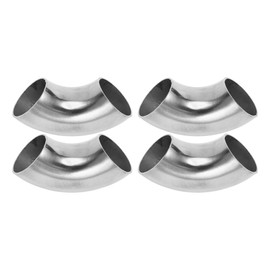 Motoforti 4pcs 90 Degree Mandrel Bend Elbow Car Exhaust Pipe Tubing Piping 1.5" Inch OD Thickness 1.0mm/19GA 38x100x1.0mm 304 Stainless Steel Silver Tone