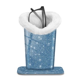 Fintie Plush Lined Eyeglasses Holder, Glasses Stand Case, Anti-scratch Glasses Storage Organizer for Desk, Nightstand, Office, Glittering Blue