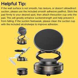360° Adjustable Vacuum Magnetic Phone Holder – Suction Cup Mount for Magsafe | Car, Mirror, Gym & Makeup Use | Compatible with All Smartphones