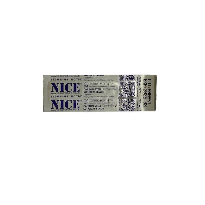 100 x NICE No.11 Sterile Carbon Steel CS11 Surgical Blades