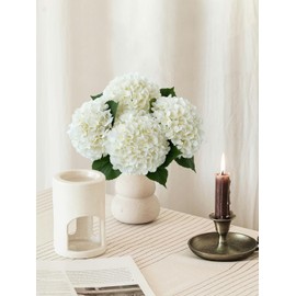 SUMTIPHUN 4 Pcs White Hydrangeas Artificial Flowers, 20 inches Large Lifelike Faux Silk Flowers, Full Artificial Hydrangeas for Wedding Home Party Decor Baby Shower Table Centerpiece
