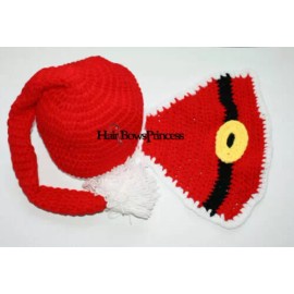 topbluelansus Crochet Knit Baby Newborn Infant Santa Christmas Beanie Hat Photo Prop 3-12mo