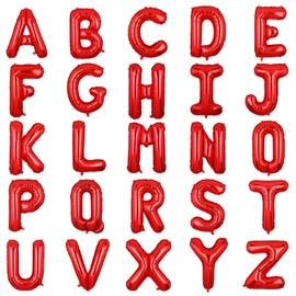 40 Inch Big Red Letter Balloons Foil Mylar Wedding Bachelorette Wedding Birthday Bridal Shower Anniversary Celebration Graduation Party Decoration Alphabet A (A-Z)