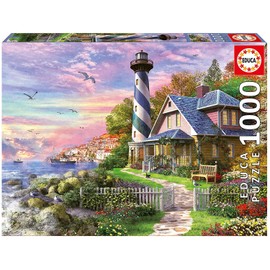 Educa - Lighthouse at Rock Bay - Rompecabezas de 1000 Piezas - Pegamento para Rompecabezas Incluido - La Imagen Completa Mide 26.8 x 18.9 Pulgadas,...