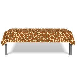 littkeef cliaet 3 Pcs Giraffe Print Tablecloth Plastic Table Covers Giraffe Print Tablecloth Disposable Table Cover Giraffe Print Table Cover for Kitchen Home Decor, 54x87In
