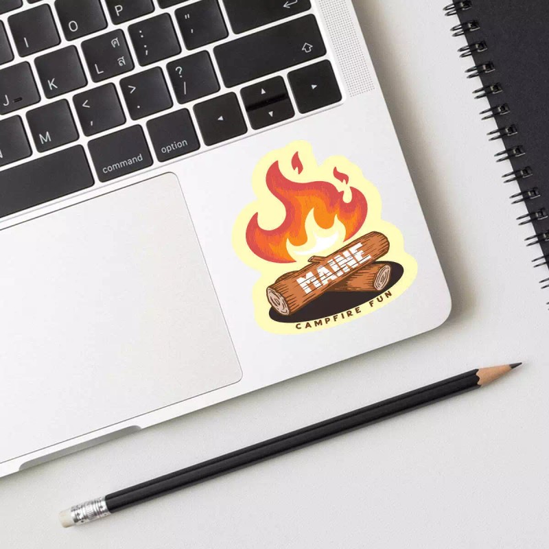 RetroPlanet Maine Campfire Fun Die Cut Vinyl Sticker