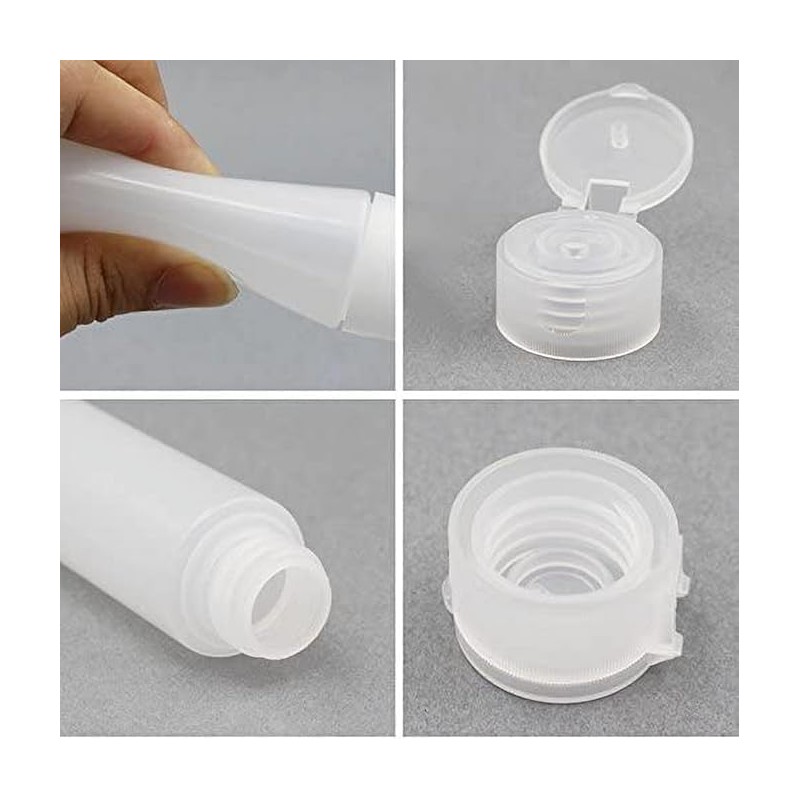 Clear Plastic Refillable Toothpaste Tubes, 6 Pack Empty Cosmetic Soft