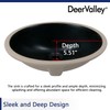 DeerValley DV-1U303B Black Undermount Bathroom Sink 18'' x 15'' Oval