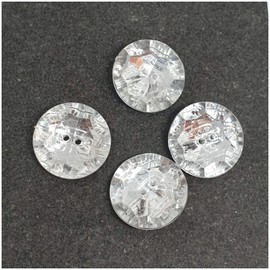 MajorCrafts® 40pcs 15mm Crystal Clear Faceted Acrylic 2 hole Sewing Buttons Craft Embellishments