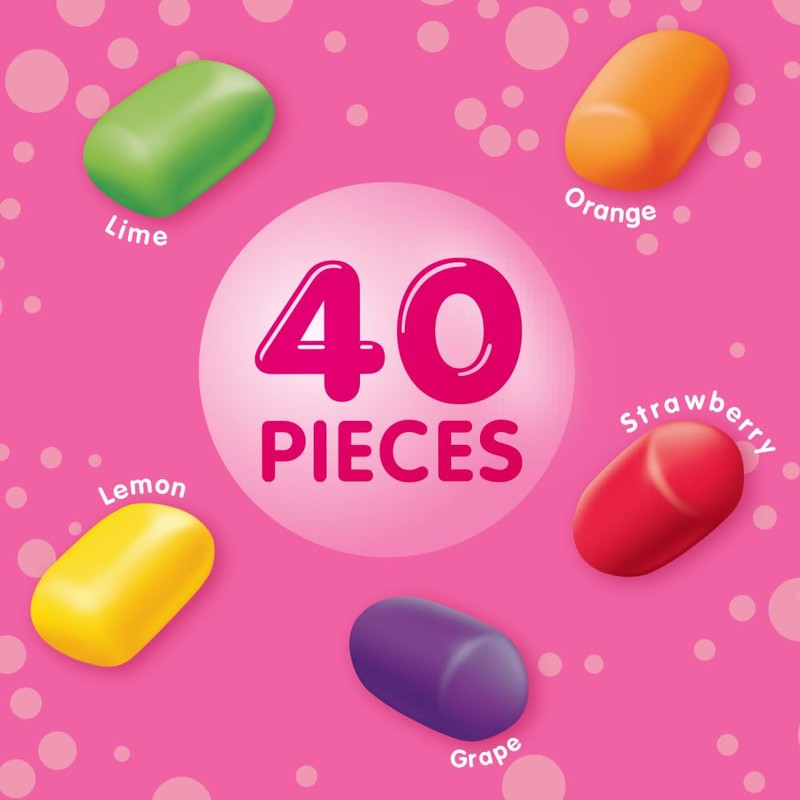 HUBBA BUBBA Minis SKITTLES Flavored Sugar-Free Bubble Gum Packs, Bulk
