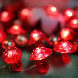 Cute Decorative Lights Fairy String Lights Mushroom Lamp Novelty Lights-20LEDs 7ft USB Power 3D Mushroom Décor- Mushroom Décor for Christmas Bedroom Birthday Room Xmas