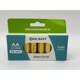 Olight B Pro AA Rechargeable Ni-MH Batteries 8pcs/box, 2100mAh/pc High Capacity