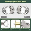 Lepushom 1 Pack Crystal Door Knobs Interior, Elegant Satin Nickel