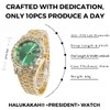 Halukakah Diamonds Gold Watch Iced Out,Men's 18K Real Gold Plated