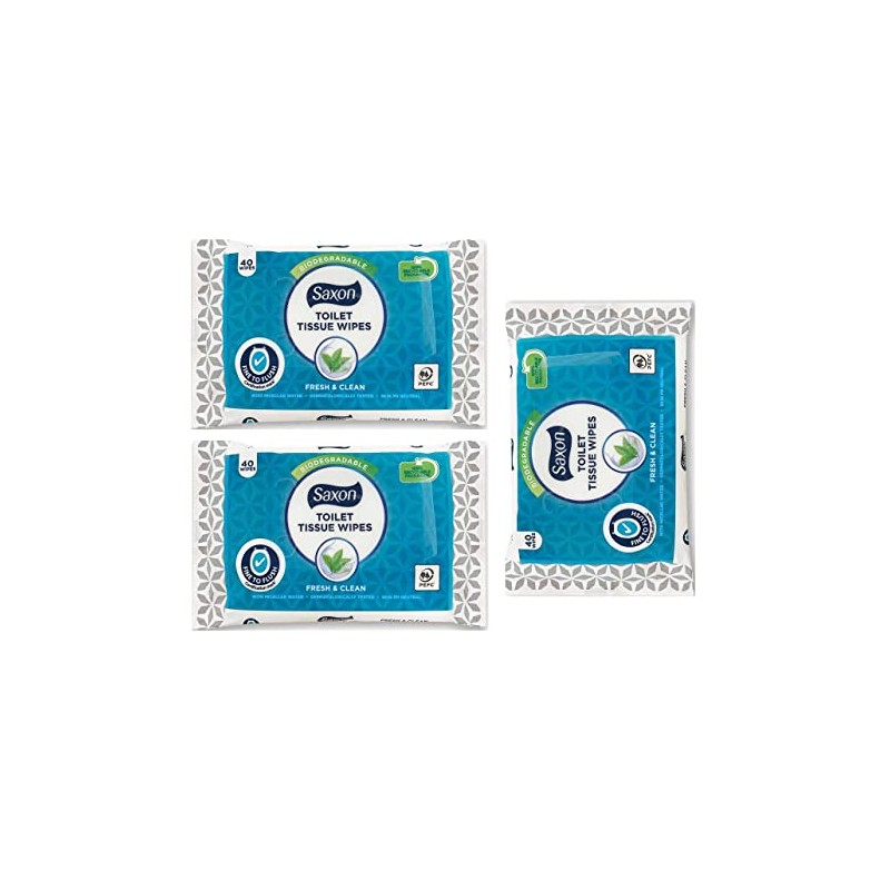 Toilet Tissue Wipes Biodegradable, Normal/Sensitive, Fresh and Clean with Micellar