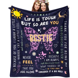 Zvzmzy Best Friend Women Gifts Blanket 60"X 50", Graduation Gifts for Best Friends/Bestie/BFF, Best Friend Birthday Gift, Birthday Gift for Woman Friends, BFF Graduation Presents for Her