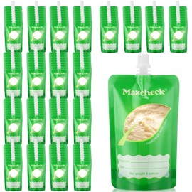 Maxcheck 200 Pcs Baby Food Pouches Bulk Disposable Baby Food Storage Pouches 6 oz Squeeze Pouches Green Pouch Filler Baby Food Storage Containers for Toddlers Babies, Applesauce Yogurt and Puree
