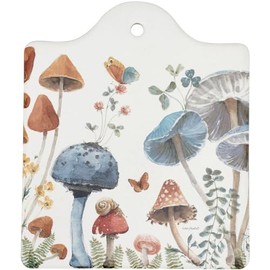 Primitives by Kathy Mushroom Study Decorative Stone Trivet, 6.50" x 7.75", multicolor