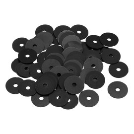sourcing map 55Pcs M6 Nylon Flat Washers Plain Washer 6mm ID 20mm OD 1mm Thick Plastic Spacers for Screws Bolts Garden Faucet Plumbing Repair, Black