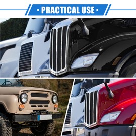 VekAuto Car Grill Mesh, 40x13 Inch 12x6mm Rhombic Hole Car Pickup Truck Grille Mesh Sheet Air Intake Insert Universal for Car Multifunctional Aluminum Alloy Black