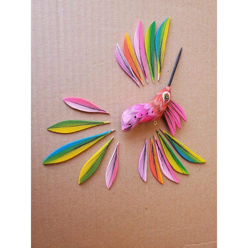 colibri artesania alebrije de oaxaca hecho a mano en madera