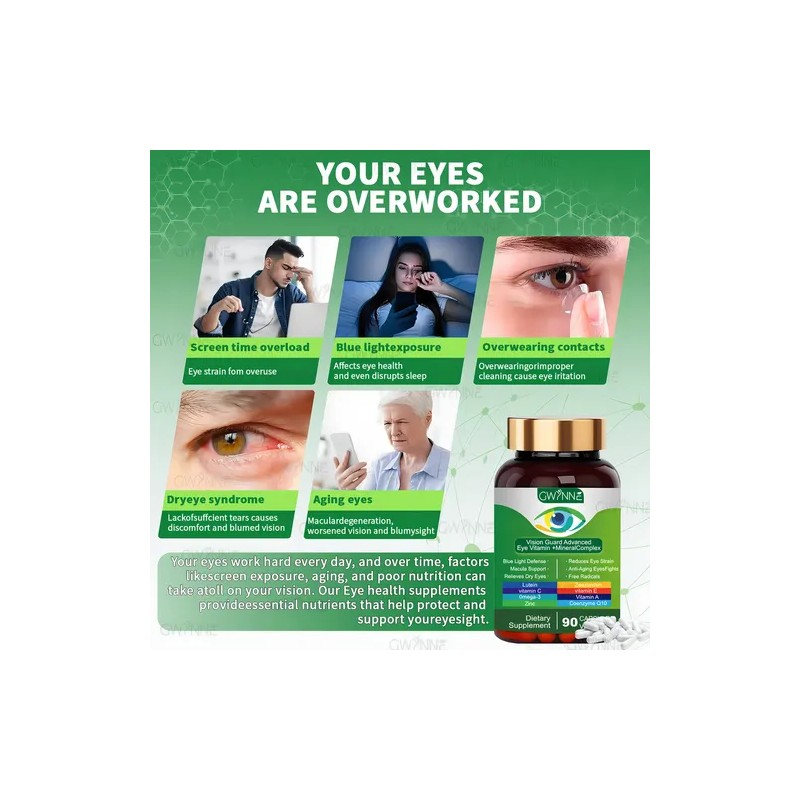 Suplemento Nutricional Gwynne Luteína Zinc Vitaminas Salud Macular Ojo Seco