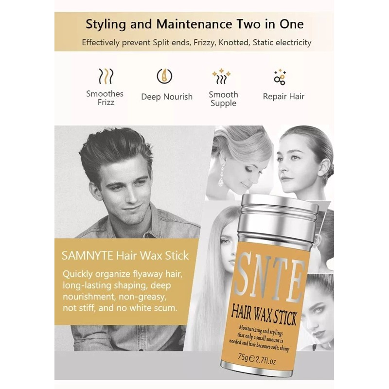 Samnyte Barra De Cera Cabello Unisex 75gr Snte Non-greasy