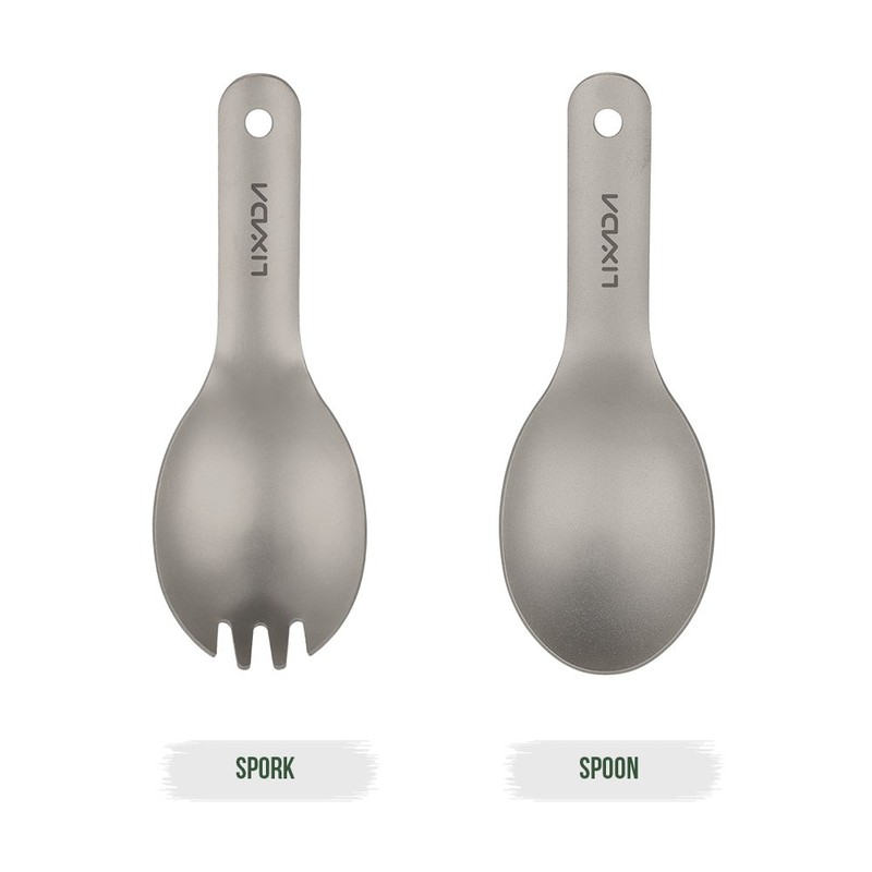 Lixada Spoon Sparking Spoon Cutlery Set Outdoor Cutlery Set Titanium