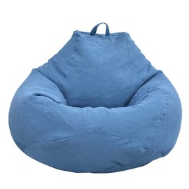 Beanbag Recliner Gaming Storage Bag Lazy Lounger Without Bean Filling - Easy Cleaning Insert Replacement Cover for Sofa Chairs - Adults and Children (100x120cm, Blue)