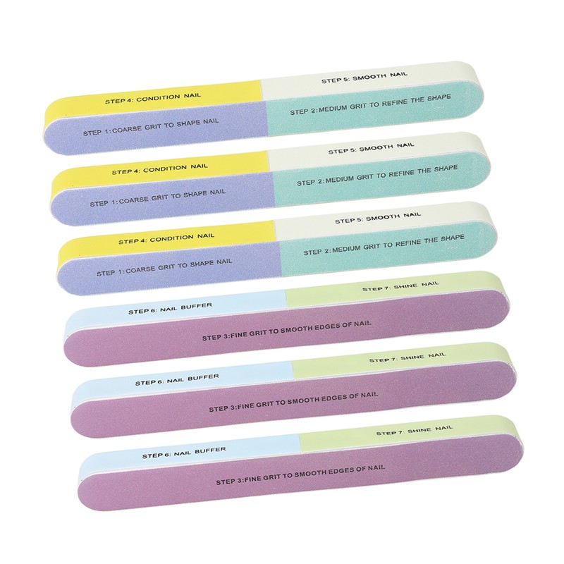 10pcs Nail File Reusable Washable Multi Functional 7 Steps DIY