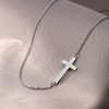 Ever Faith 925 Sterling Silver White Opal Tiny Dainty Sideways