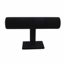 Bocar Black Velvet Bracelet Display Stand Jewelry Bangle T-Bar Display Holder Organizer (DCJ-black)