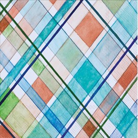 IHR Ideal Home Range Cocktail Napkins Disposable 3-Ply Paper Party Napkin Pack, 5" x 5", Madras Plaid, 20-Count