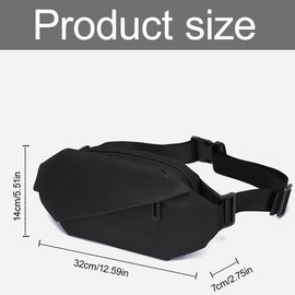 Ultralight Sling Bag, Sling Bag, Waterproof Shoulder Bag, Men's Bum Bag, PU Small Chest Bag, Crossbody Bag, Fashion Waist Bag for Travel, School, Hiking, Fitness, Cycling, Hunting, Black
