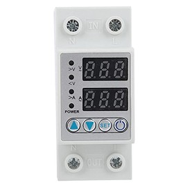 Walfront Protector de sobretensión Protector de subtensión Auto-reinicio VA-40A AC220V Dispositivo de protección de Voltaje Ajustable con Pantalla LED