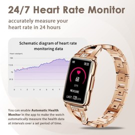 findtime Ladies Smartwatch Gold Smart Watch for Women Blood Pressure Bracelet Heart Rate Blood Oxygen Sleep Monitor Calorie Step Counter Pedometers Fitness Tracker Compatible with Android iOS