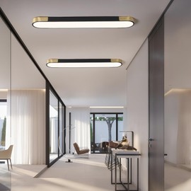 Tioolo Dimmable LED Ceiling Lights Flush Mount Ceiling Light 4FT LED Wraparound Light with Remote Linear Light Fixture for Kitchen Laundry Closet Garage Office Hallway (60W/3000-6500K)