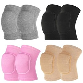 4 Pairs Dance Knee Pads Volleyball Knee Pads Women Protective Non-Slip Knee Pads for Yoga Cheerleading Pole Floor Dance Volleyball