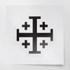Transparent Decal Stickers of Jerusalem Cross (Black) Premium Waterproof Vinyl