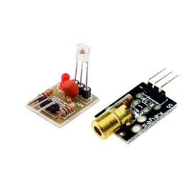 Robojax Laser Transmitter and Laser Sensor Receiver Module Non-Modulator Compatible for Arduino