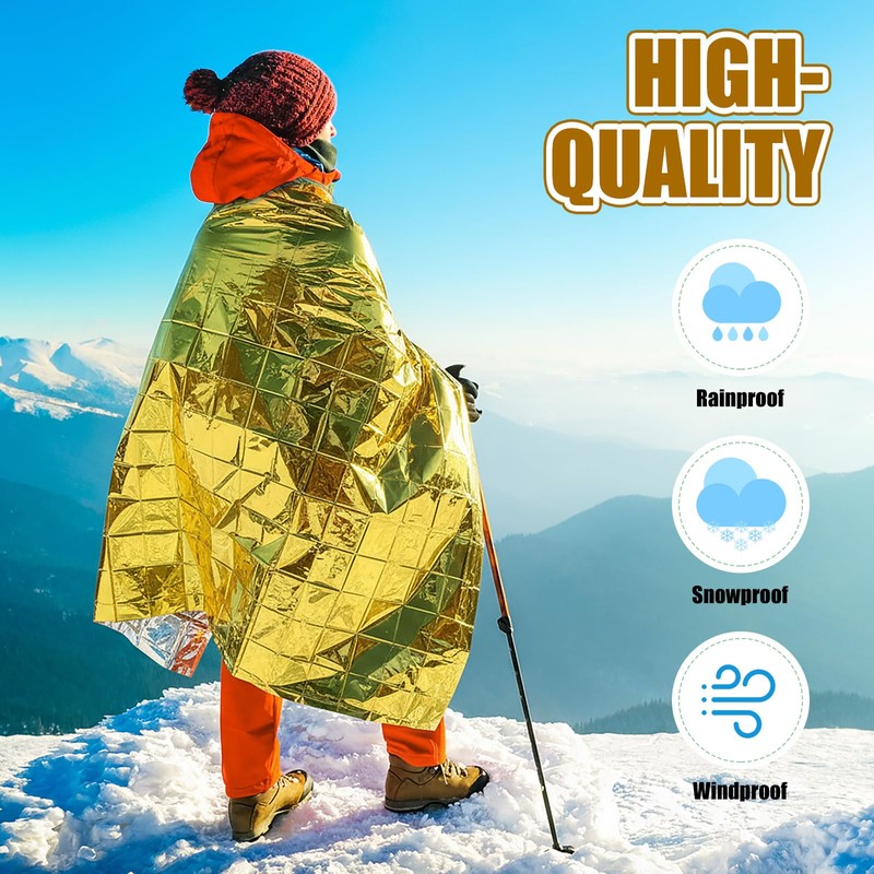 Jamntower 300 Pack Emergency Blanket and Sock Bulk, Emergency Thermal