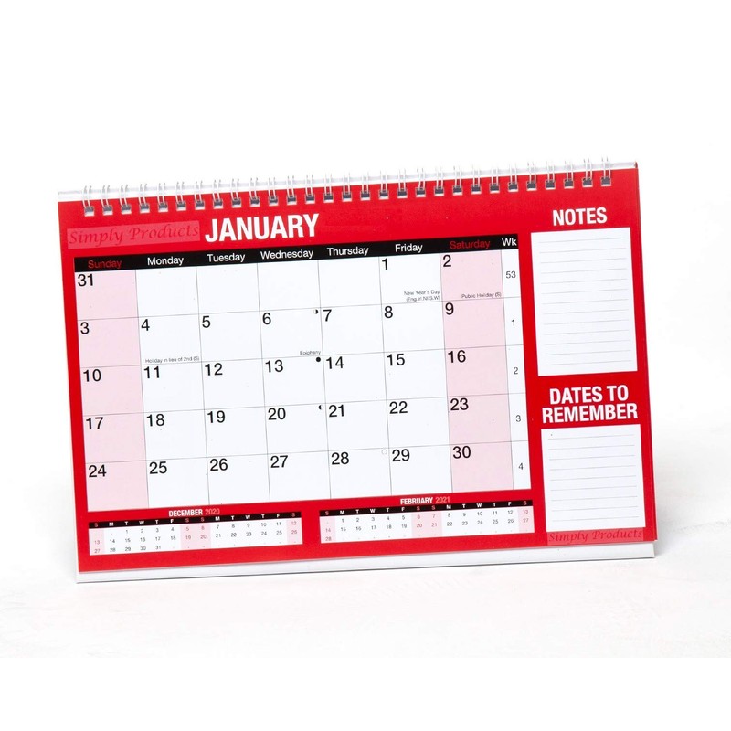 2025 Month to View Desktop Office Table Calendar/Planner (Stand Alone
