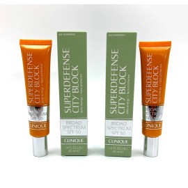 Clinique 2 Pack:  Clinique SuperDefense City Block Broad Spectrum SPF 50 ~ 1.4 oz*2=2.8oz