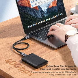 USB 4 Kabel USB-C für Thunderbolt 4/Thunderbolt 3 8K@30Hz 5K@60Hz 4K@120Hz 40 Gbit/s Datentransfer, 100W USB-C auf USB-C Ladekabel, Schnellladung für Telefone, Tablets und Laptops (1.2m)