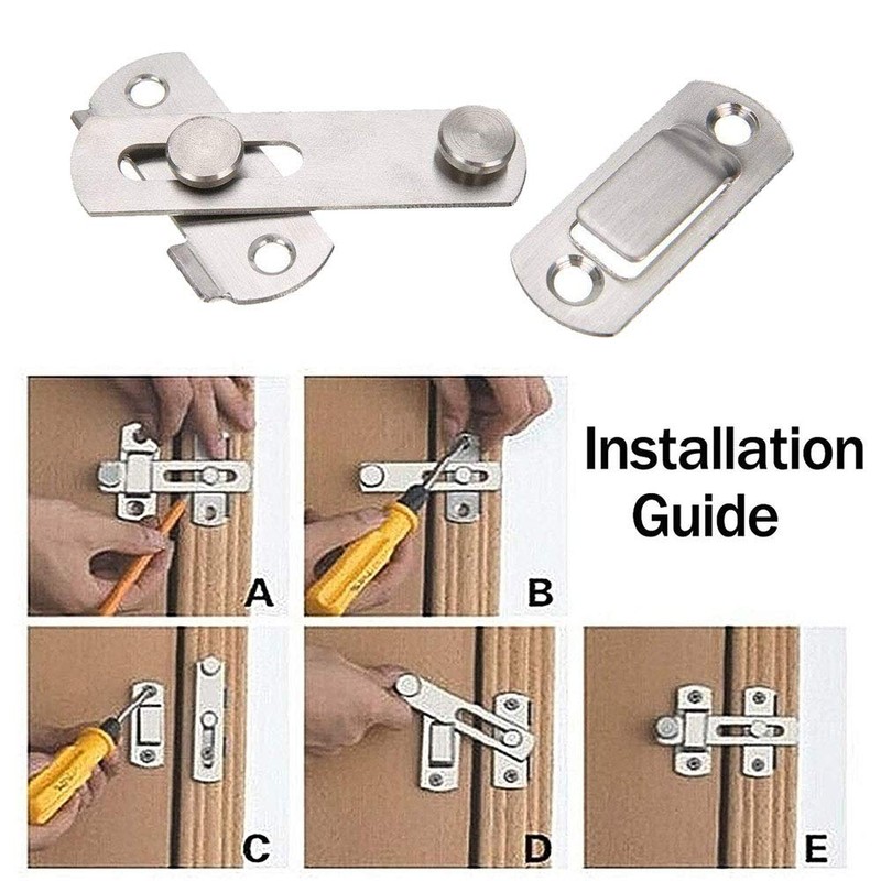 Gasea 6 Packs Stainless Steel Gate Latches Bar Latch Safety