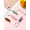 Sureio 5 Pieces Multicolor Crystals Stone Keychain Wire Wrapped Stones