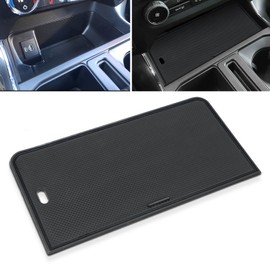 auovo Center Console Compartment Cover for Ford F150 Accessories 2021-2025/ Lightning XLT 2022-2024 Hidden Panel Secret Pocket Lid USB Hole Black (Fits into The Open Pocket in Front of The Shifter)