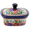 Polish Pottery Butter Dish / Container with Lid, 5.75" L