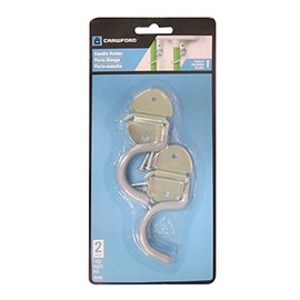Crawford Products SS29 Handle Holder Hook, Grey, Pack of 2