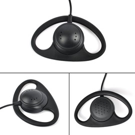 HYSHIKRA D Shape Radio Earpiece, Microphone with PTT Headset Compatible for Motorola CP040 CP200 GP300 DP1400 CLS1110,CLS1410 Walkie Talkie (5 Pack)